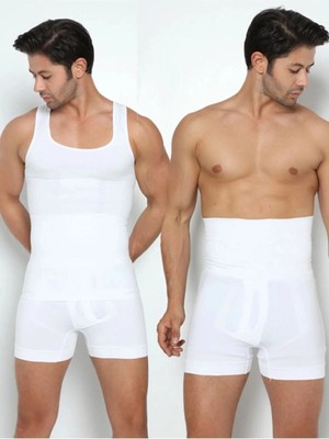 Form Angel Secret Moda 2'li Set Erkek Korse Atlet ve Boxer Korse | Inceltici Erkek Korse Seti