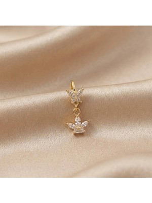 İnky Inky Flutter Leaf - Zirkon Taşlı Halka Tragus Helix Lobe Conch Rook Cerrahi Çelik Piercing