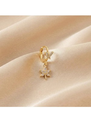 İnky Inky Flora Flutter - Zirkon Taşlı Halka Tragus Helix Lobe Conch Rook Cerrahi Çelik Piercing