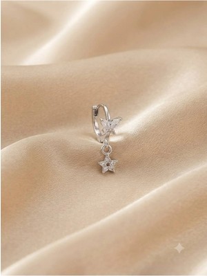 İnky Inky Dream Chaser - Zirkon Taşlı Halka Tragus Helix Lobe Conch Rook Cerrahi Çelik Piercing