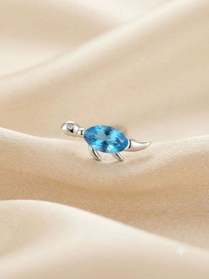 Caretta - Zirkon Taşlı Tragus Helix Lobe Conch Rook Cerrahi Çelik Piercing Arkası Toplu