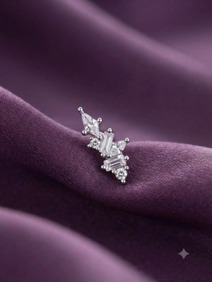 Astraea - Zirkon Taşlı Tragus Helix Lobe Conch Rook Cerrahi Çelik Piercing