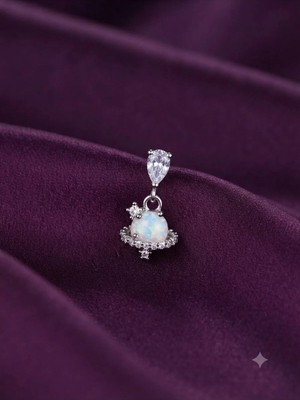 Celestial Opal - Zirkon Taşlı Tragus Helix Lobe Conch Rook Cerrahi Çelik Piercing