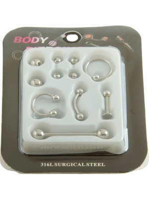 Zero Land Shophnrl Piercing Set 11 Adet Gümüş Rengi