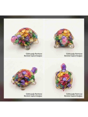 Best Bioenerji Taş Terapi 🌈🐢 Rainbow Bereket Kaplumbağası – Bolluğun ve Şansın Sembolü