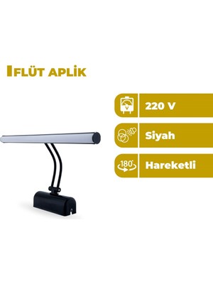 Zeyrise 6W Siyah Resim Aplik 3200K Sarı Işık