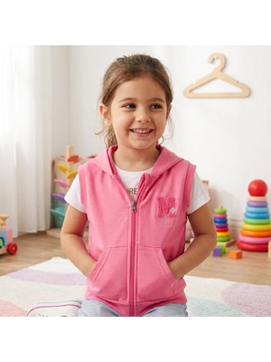 Erca Home Tekstil Ürünleri % 100 Pamuklu Penye Şardonsuz İki İp Macig Kız Yelek 5y,6y,7y,8y Kız ŞEKER PEMBE