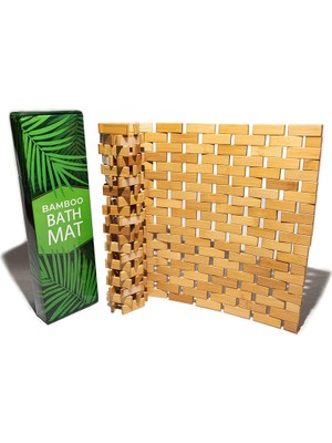 Go İthalat Bambu Dikdörtgen Kaydırmaz Banyo Paspası 42x62 cm