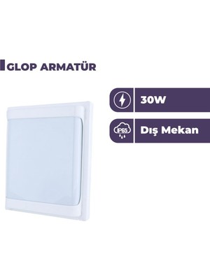 Zeyrise 30W Carpo Beyaz Glop Armatür 3200K Sarı Işık