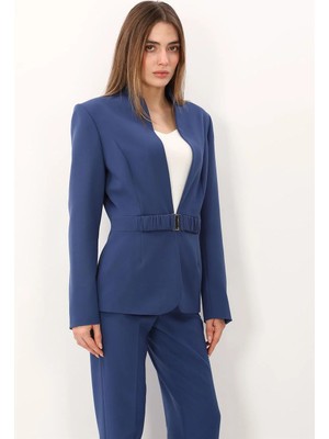 Önder Özsoy Dik Yaka Modelli Klasik Kadın Ceket-Indigo - 1188100