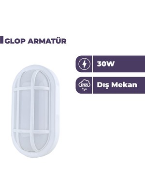 Zeyrise 30W Meda Beyaz Glop Armatür 3200K Sarı Işık