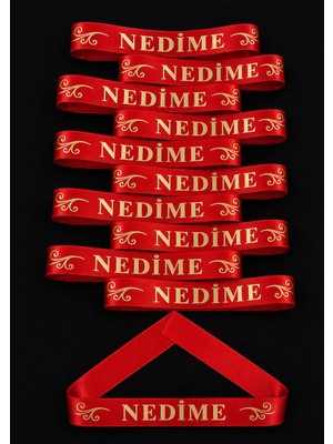 Beraye Kırmızı Nedime Kol Kurdele Bileklik Bant, Kına Gecesi Düğün Bride Bekarlığa Veda Söz, 2 Adet