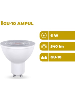 Zeyrise 6W GU10 LED Ampul 4000K Gün Işığı