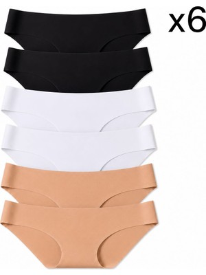 6'lı Lazer Kesim Iz Yapmaz Dikişsiz Basic Külot