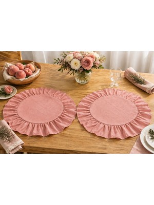 Şah Textile Design Sık Fırfırlı Amerikan Servis 2li Set