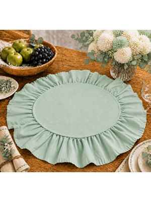 Şah Textile Design Sık Fırfırlı Amerikan Servis 2li Set