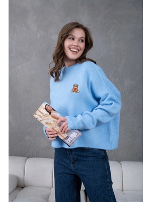 Parkkaron Kadın Bisiklet Yaka Oversize Triko Kazak 227045SW