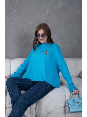 Parkkaron Kadın Bisiklet Yaka Oversize Triko Kazak 227045SW