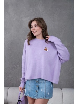 Parkkaron Kadın Bisiklet Yaka Oversize Triko Kazak 227045SW