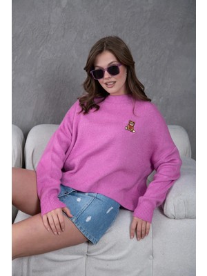 Parkkaron Kadın Bisiklet Yaka Oversize Triko Kazak 227045SW