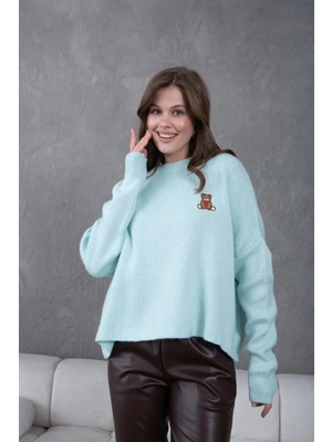 Parkkaron Kadın Bisiklet Yaka Oversize Triko Kazak 227045SW