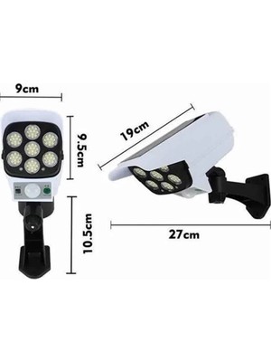 Belle Fusion Mey Ithalat® Kamera Görünümlü LED Lamba Dönebilen Bahçe Aydınlatması Duvar Lambası