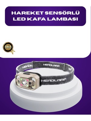 Belle Fusion Mey Ithalat® Wave Sensörlü LED Kafa Lambası Şarjlı Ayarlanabilir Işık