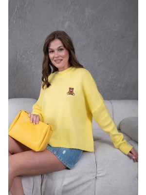 Parkkaron Kadın Bisiklet Yaka Oversize Triko Kazak 227045SW