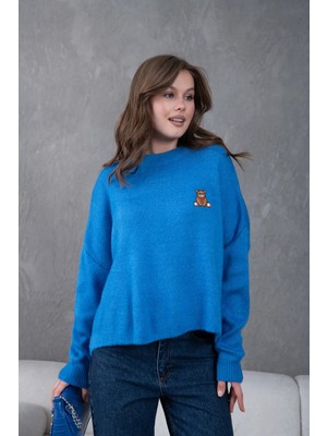 Parkkaron Kadın Bisiklet Yaka Oversize Triko Kazak 227045SW