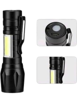 Belle Fusion Mey Ithalat® LED Lamba El Feneri Küçük Taşınabilir USB Şarjlı Acil Durum Lambası