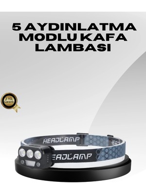 Belle Fusion Mey Ithalat® USB Şarjlı LED Kafa Lambası 300 Lümen Güç Göstergeli