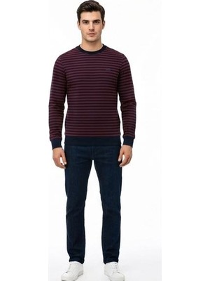 Lacoste Bisiklet Yaka Çizgili Regular Fit Bordo -Laciverti