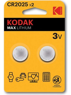 Kodak 2 Adet Ultra Lityum CR2025 Para Pil
