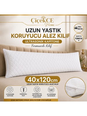 ÇİÇEKCE HOME Uzun Yastık Kılıfı - Alezi Kapitone Koruyucu Kılıf 40 X120 cm 1 Adet