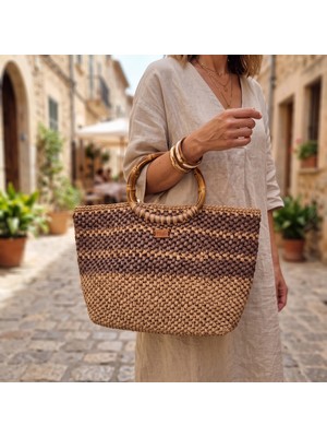 Atölye Mila Kahverengi Kağıt Ip El Örgüsü El Çantası