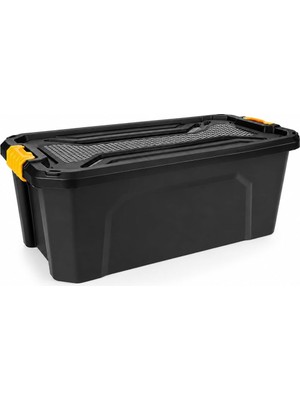 30 Litre Sert Plastik Tek Bölmeli Organizer Kutu, Saklama Kabı - Ev Araba Saklama Kutusu - Ev Bany