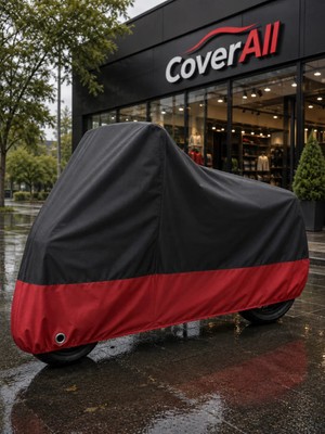 Coverall Vespa Sprint 150 (Kırmızı-Siyah Parç.)Motosiklet Brandası,su Geçirmez (Çantasız Motor)