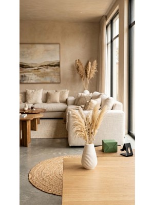 Safir Design Beyaz Spiral Tasarım Vazo – Modern Masa Üstü Dekoratif Vazo & Kuru Çiçek Saksısı