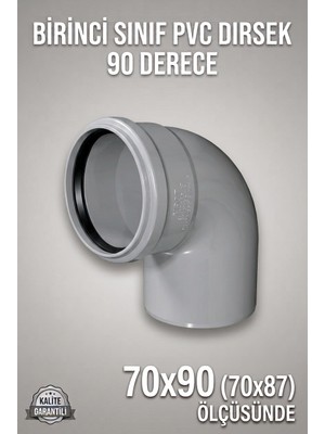Primeaks Fırat Pvc Kapalı Dirsek 70 mm 87° Pvc Boru Dirseği