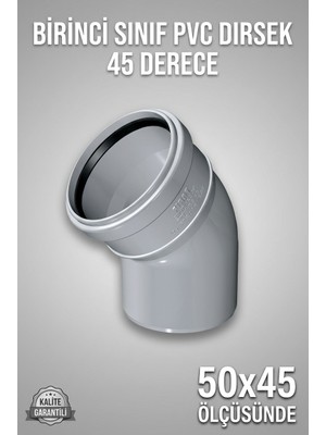 Primeaks Fırat Pvc Kapalı Dirsek 50 mm 45° Pvc Boru Dirseği