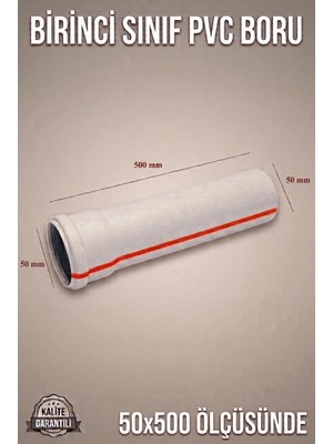 Primeaks Fırat Pvc Dubleks Boru 50 mm x 500 mm Pvc Tesisat Borusu