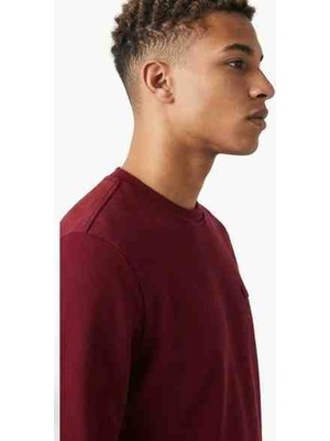Lacoste Bisiklet Yaka Regular Fit Bordo Uzun Kol
