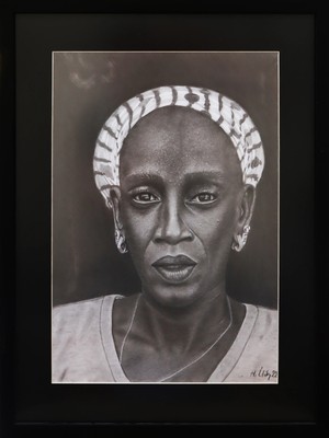 Muguetarts %100 El Emeği Hilal Özateş Içsel Güç Karakalem Çalışması 56X42 Çerçeveli