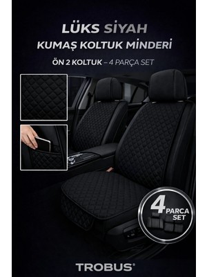 Trobus Renault Master 2011 Uyumlu Zerafet 5 Parça Ortopedik Oto Koltuk Minderi Terletmez Kaymaz Taban Siyah
