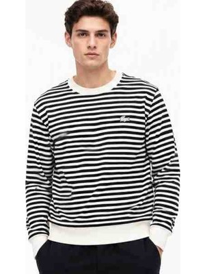 Lacoste Bisiklet Yaka Çizgili Regular Fit Ekru