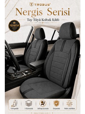 Trobus Citroen C4 Cactus 2016 2017 2018 2019 Uyumlu Füme Siyah Nergis Serisi Ortopedik Tay Tüyü