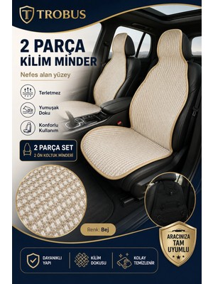 Trobus Volkswagen Taigo 2022 ve Sonrası Uyumlu Zerafet 5 Parça Ortopedik Oto Koltuk Minderi Terletmez Bej