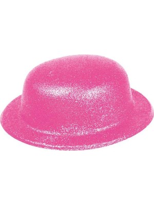 Adalı Store Pembe Renk Simli Melon Yuvarlak Parti Şapkası 24X26 cm