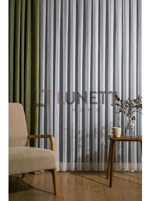 Bambu Şantuk Orta Pileli 1x2,5 Tül Perde Salon Balkon Mutfak Tülü, 200 x 260