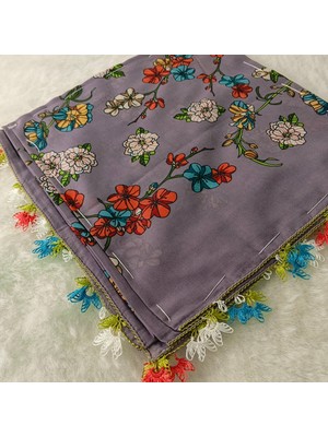 Hoaryage Reyhan El Emeği Iğne Oyası Yazma , Fular ,yemeni, Mevlit Örtüsü , Baş Örtüsü 4 Kenarı Oyalı %100 Pamuk 100*100CM